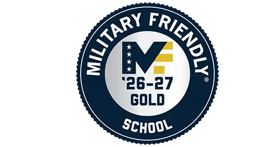 Military Friendly School 2026-2027 Gold award badge from Viqtory
