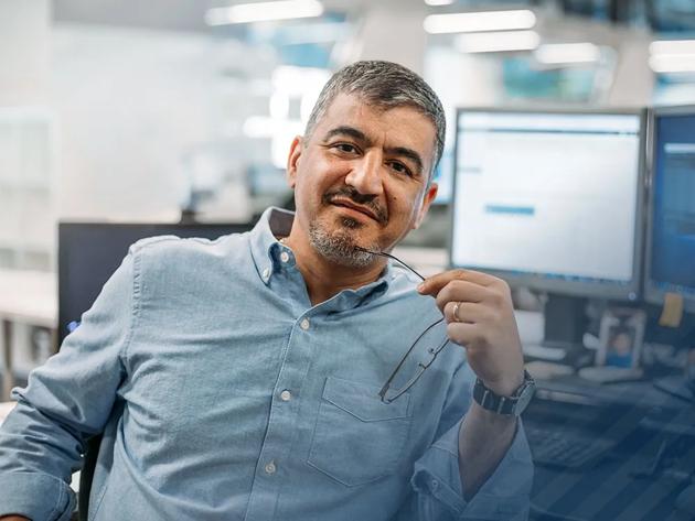 Online student at work