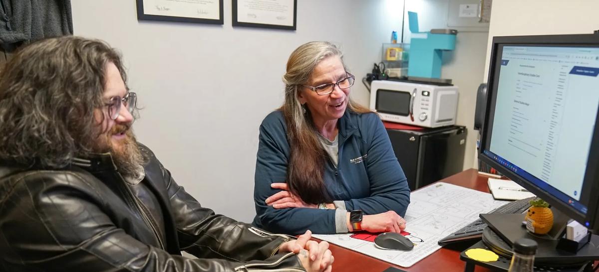 John Bush '26 and Academic Advisor Deb Kirkland