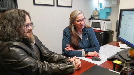 John Bush '26 and Academic Advisor Deb Kirkland