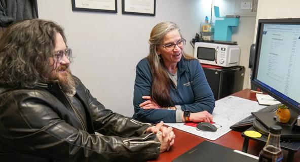 John Bush '26 and Academic Advisor Deb Kirkland