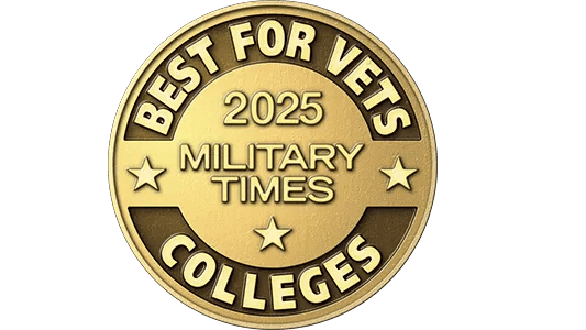 Best for Vets 2025 Military Times Colleges award seal.