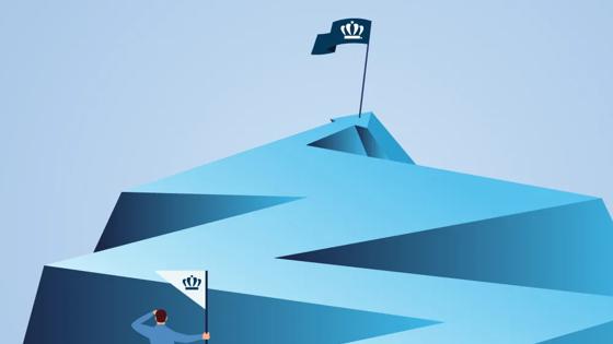 Image of a person standing and looking at a winding path ahead