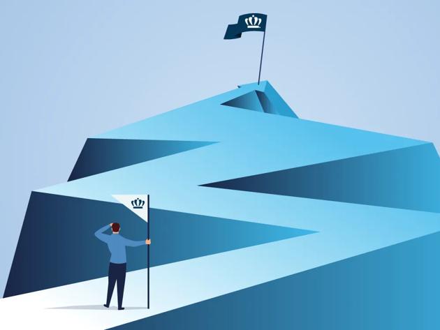 Image of a person standing and looking at a winding path ahead