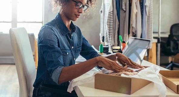 Woman working in a retail environment