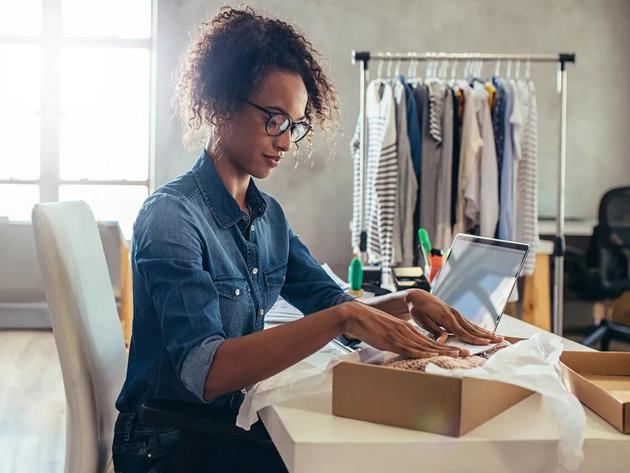 Woman working in a retail environment