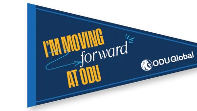 Printable pennant that says "I'm moving foward at ODU"
