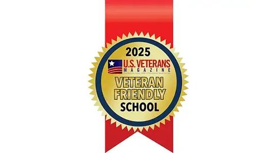 2025 Veteran Friendly School logo by U.S. Veterans Magazine