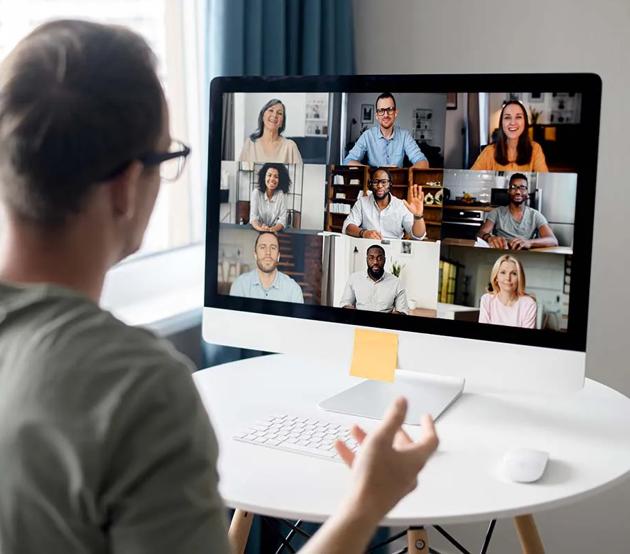 Online webinar stock image