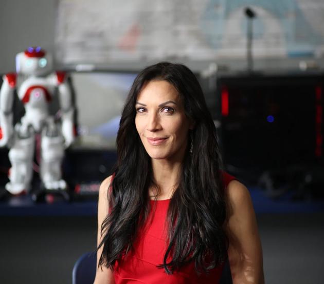 Helen Crompton With Robot