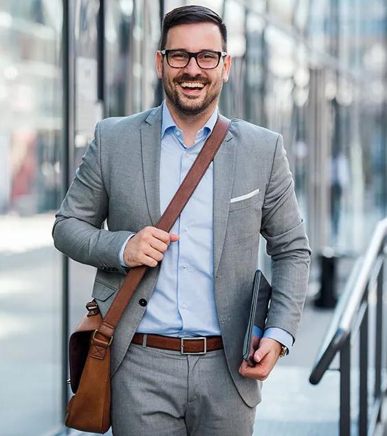 Man walking down the street